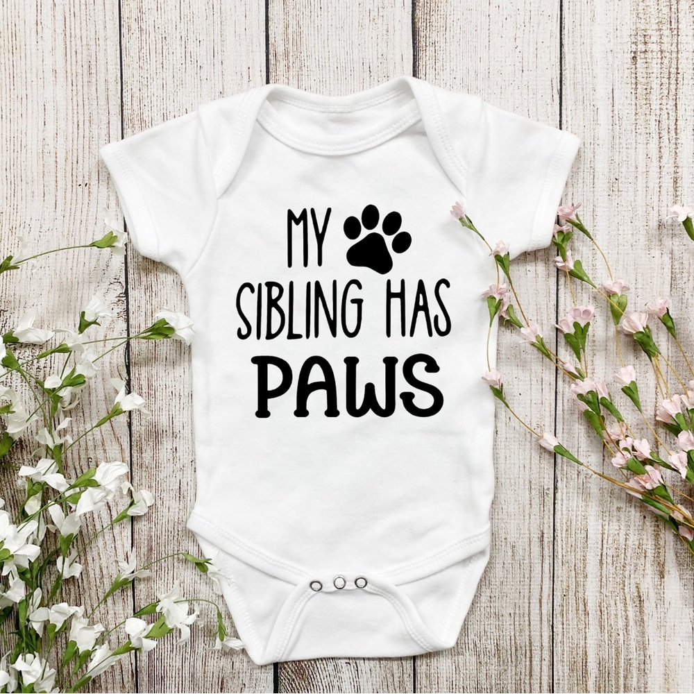 My Sibling Has Paws Baby Onesie